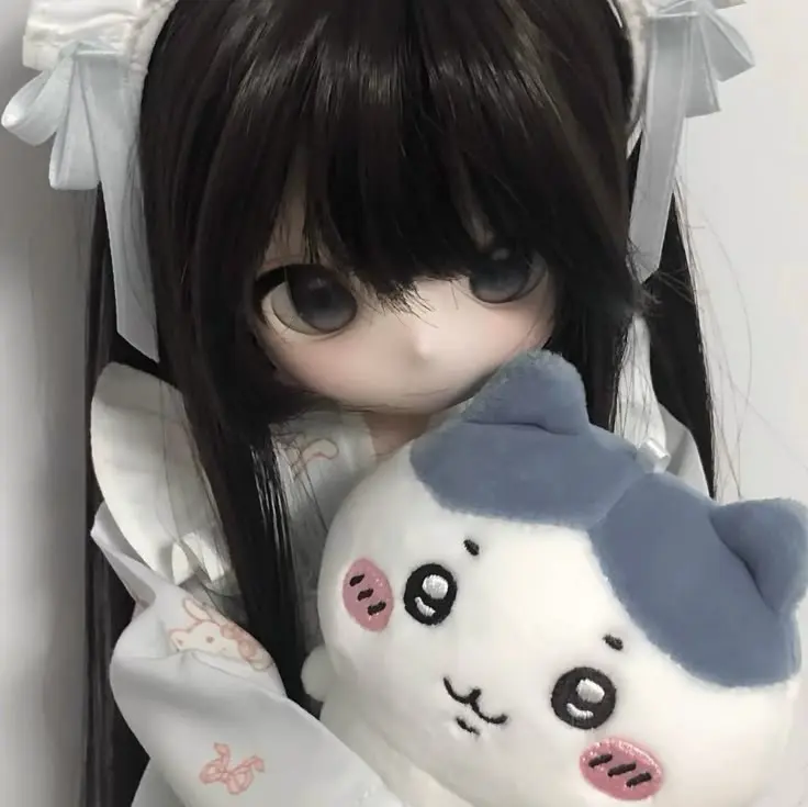 Black long hair bjd doll